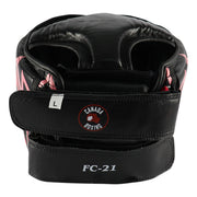 Casque en cuir - Noir, Rouge et rose